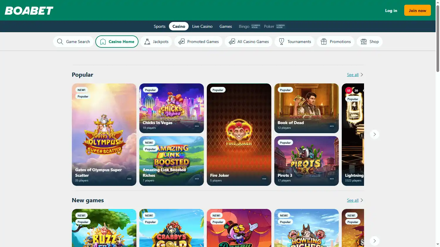 BoaBet Casino screenshot 2