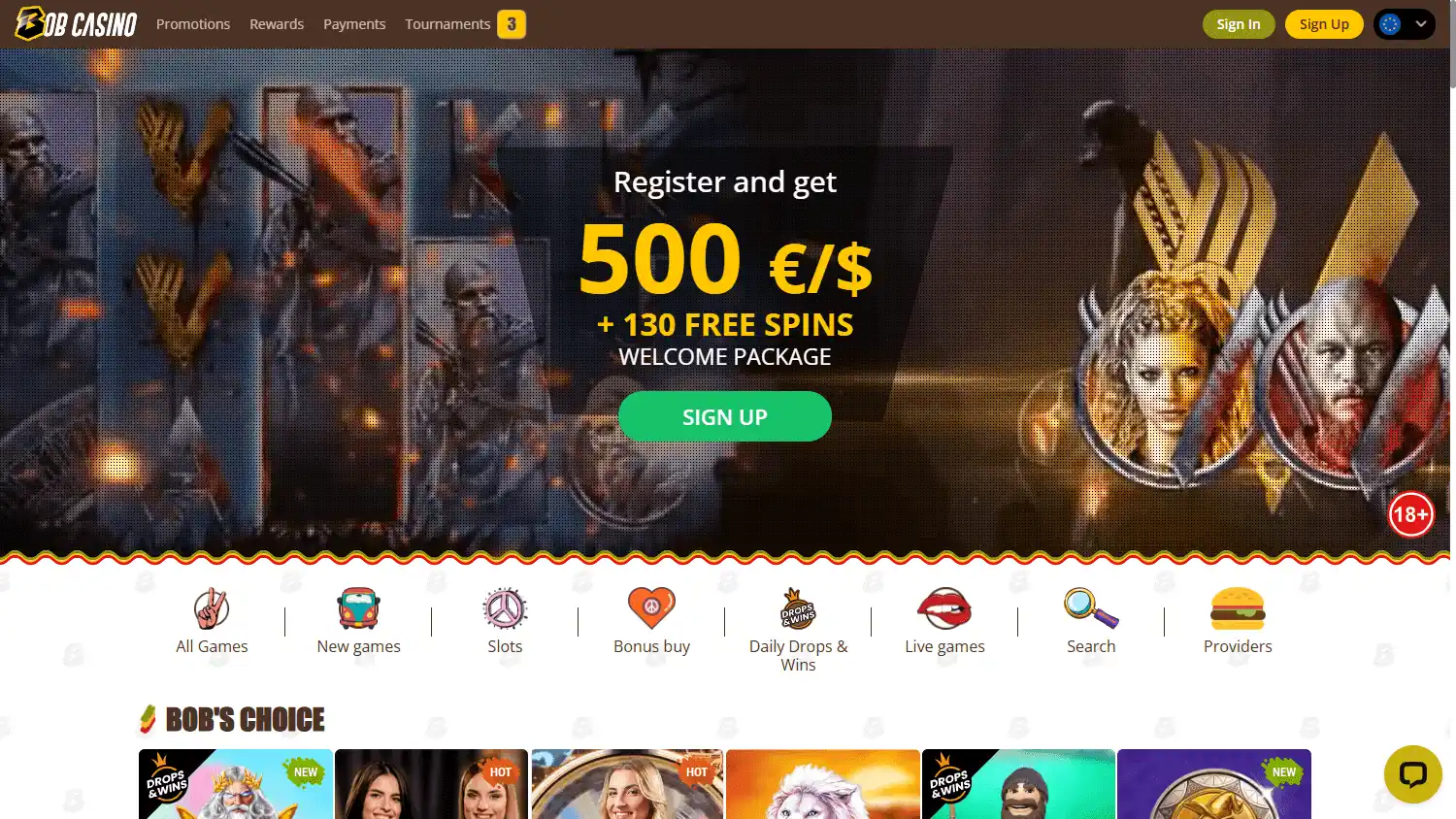 Bob Casino screenshot 1