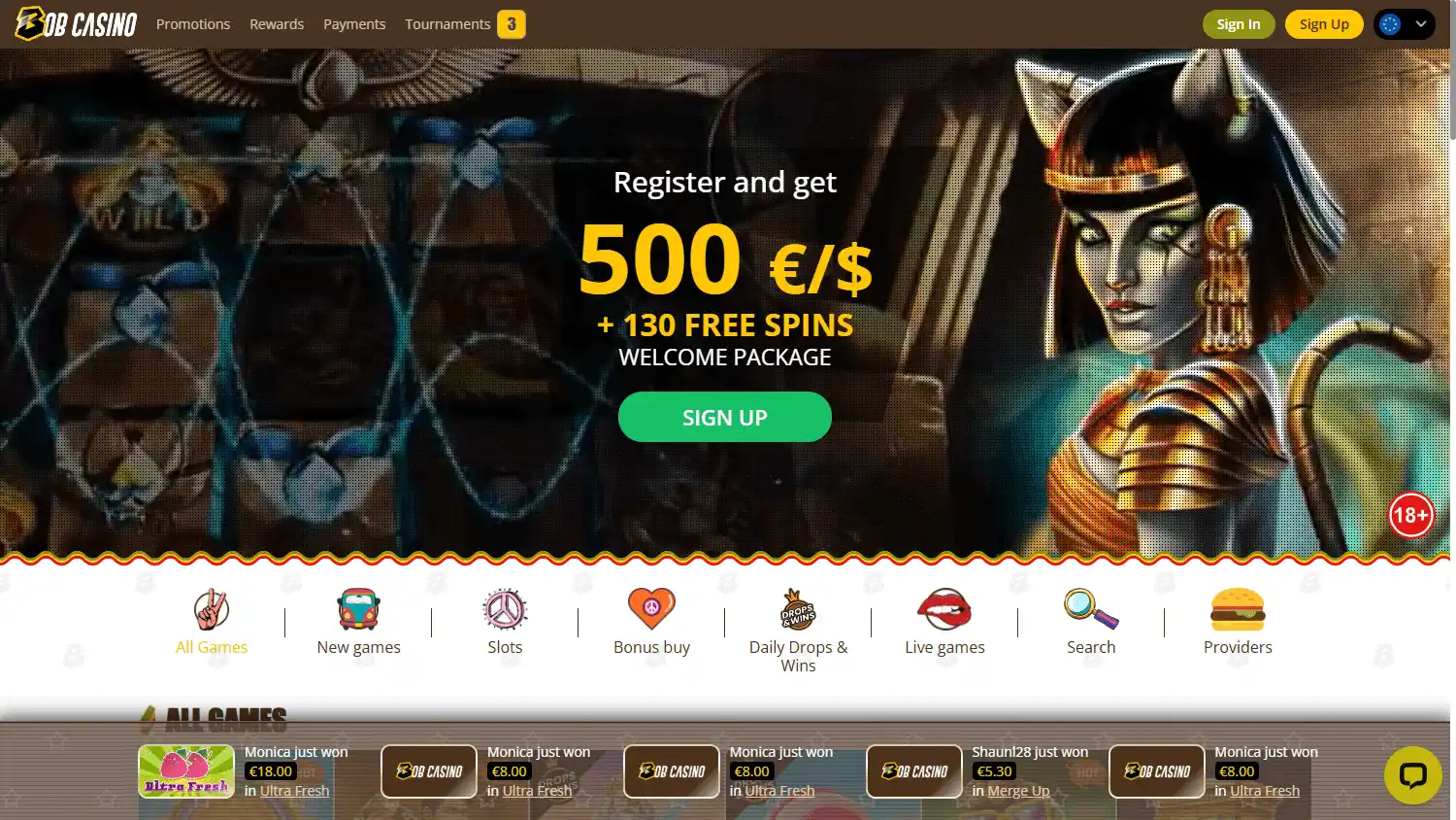 Bob Casino screenshot 2