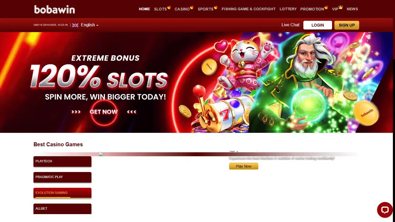 Bobawin Casino screenshot 1