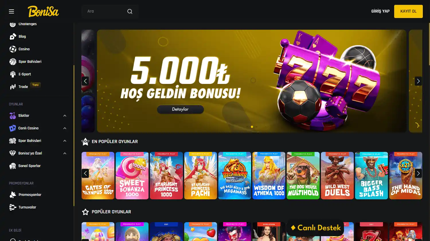 Bonisa Casino screenshot 1