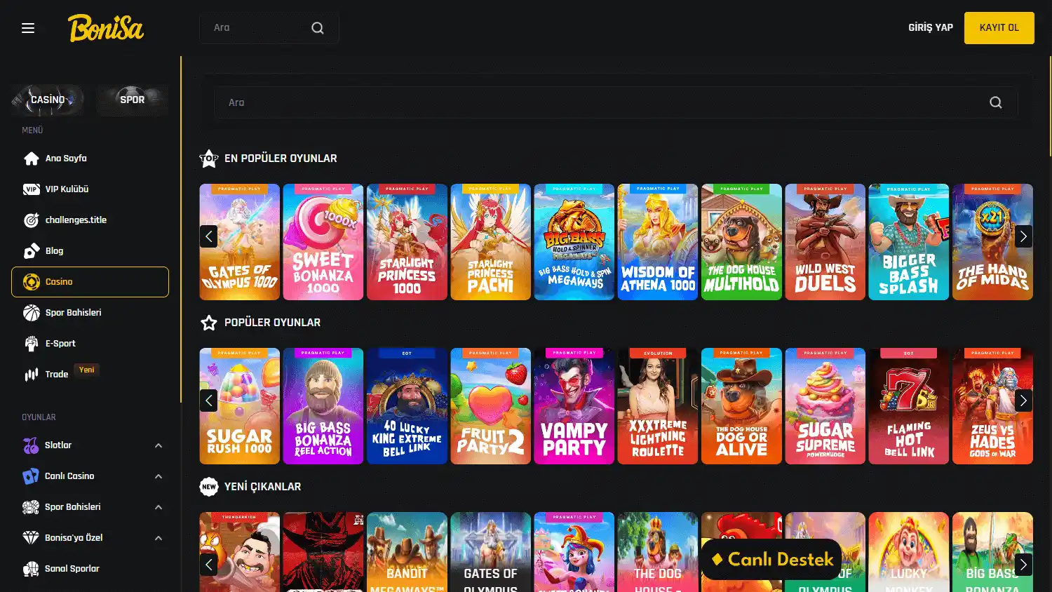 Bonisa Casino screenshot 2