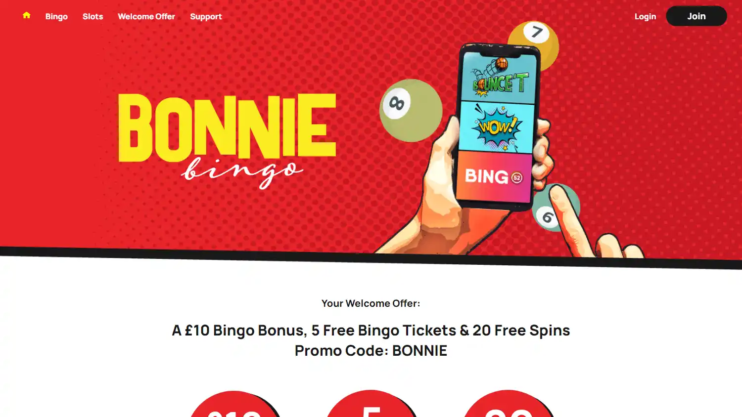 Bonnie Bingo Casino screenshot 1
