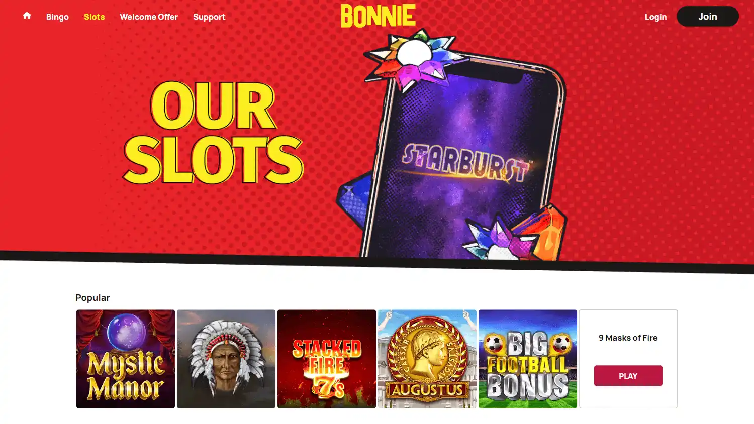 Bonnie Bingo Casino screenshot 2