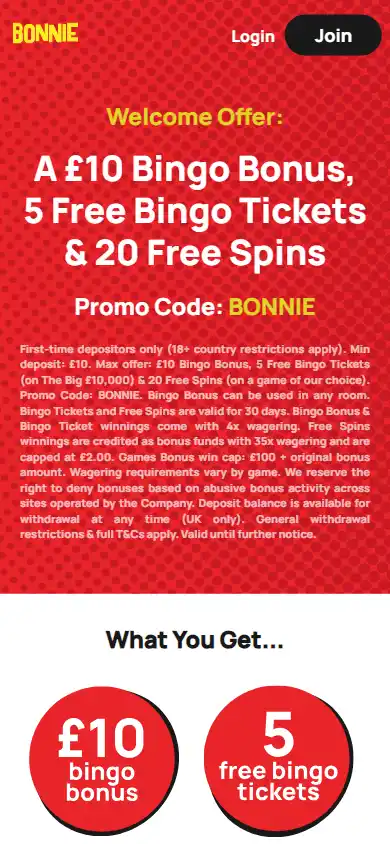 Bonnie Bingo Casino screenshot 6