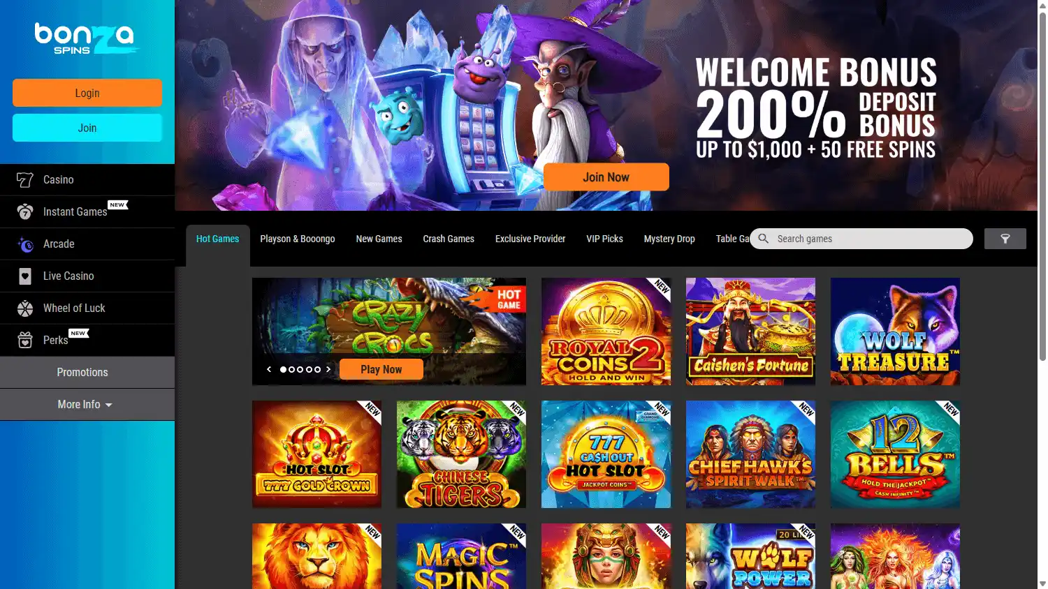 Bonza Spins Casino screenshot 1