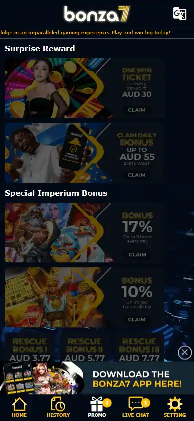 Bonza7 Casino screenshot 4