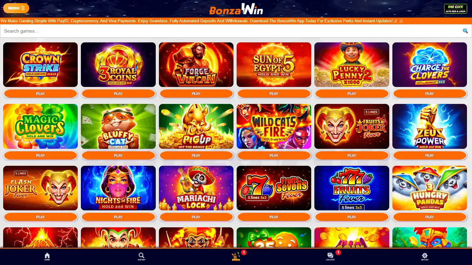 BonzaWin Casino screenshot 2
