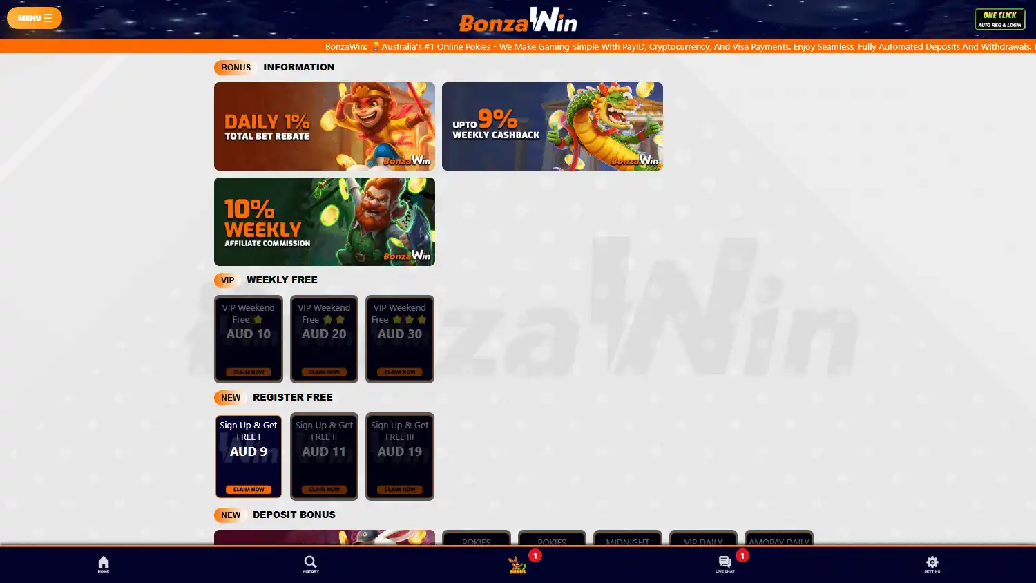 BonzaWin Casino screenshot 3