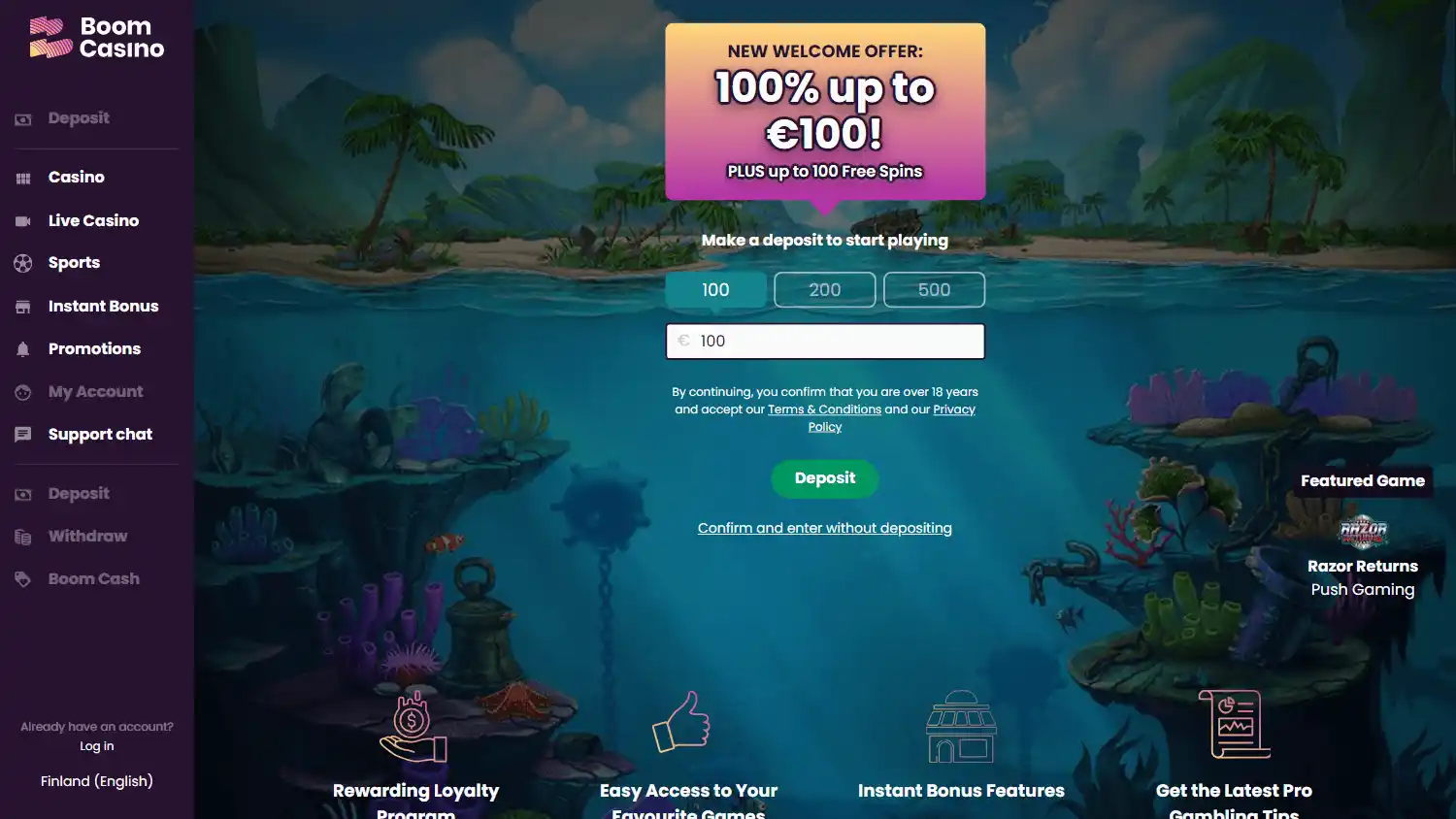 Boom Casino screenshot 1
