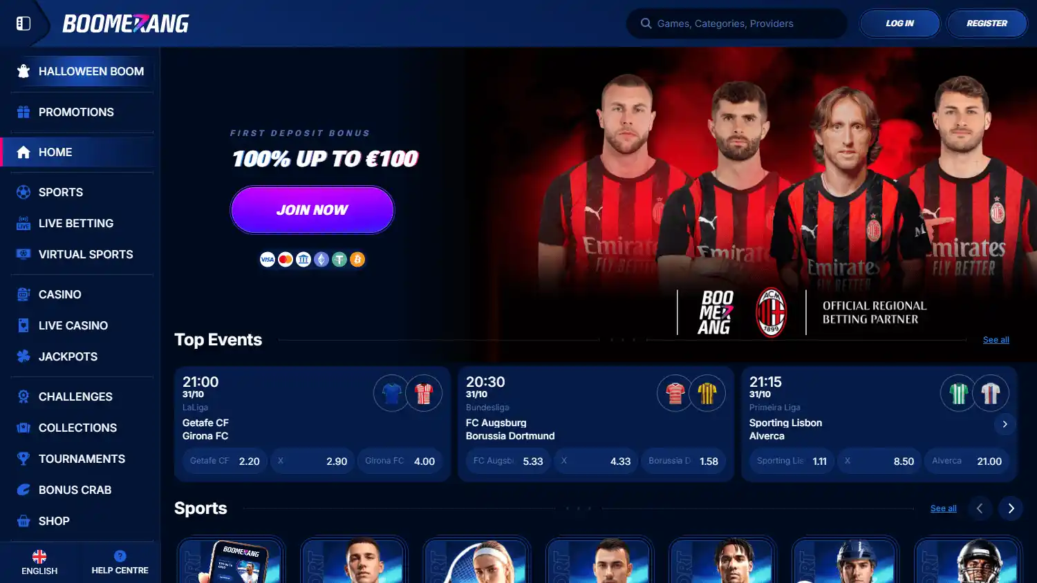 Boomerang.Bet Casino screenshot 1