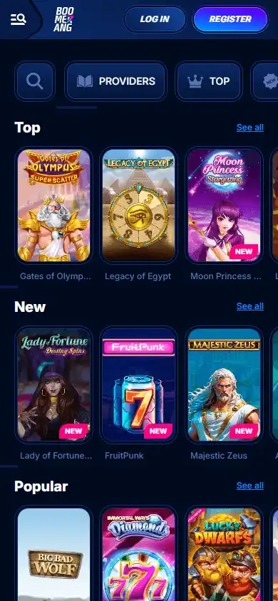 BOOMERANG BET Casino screenshot 5