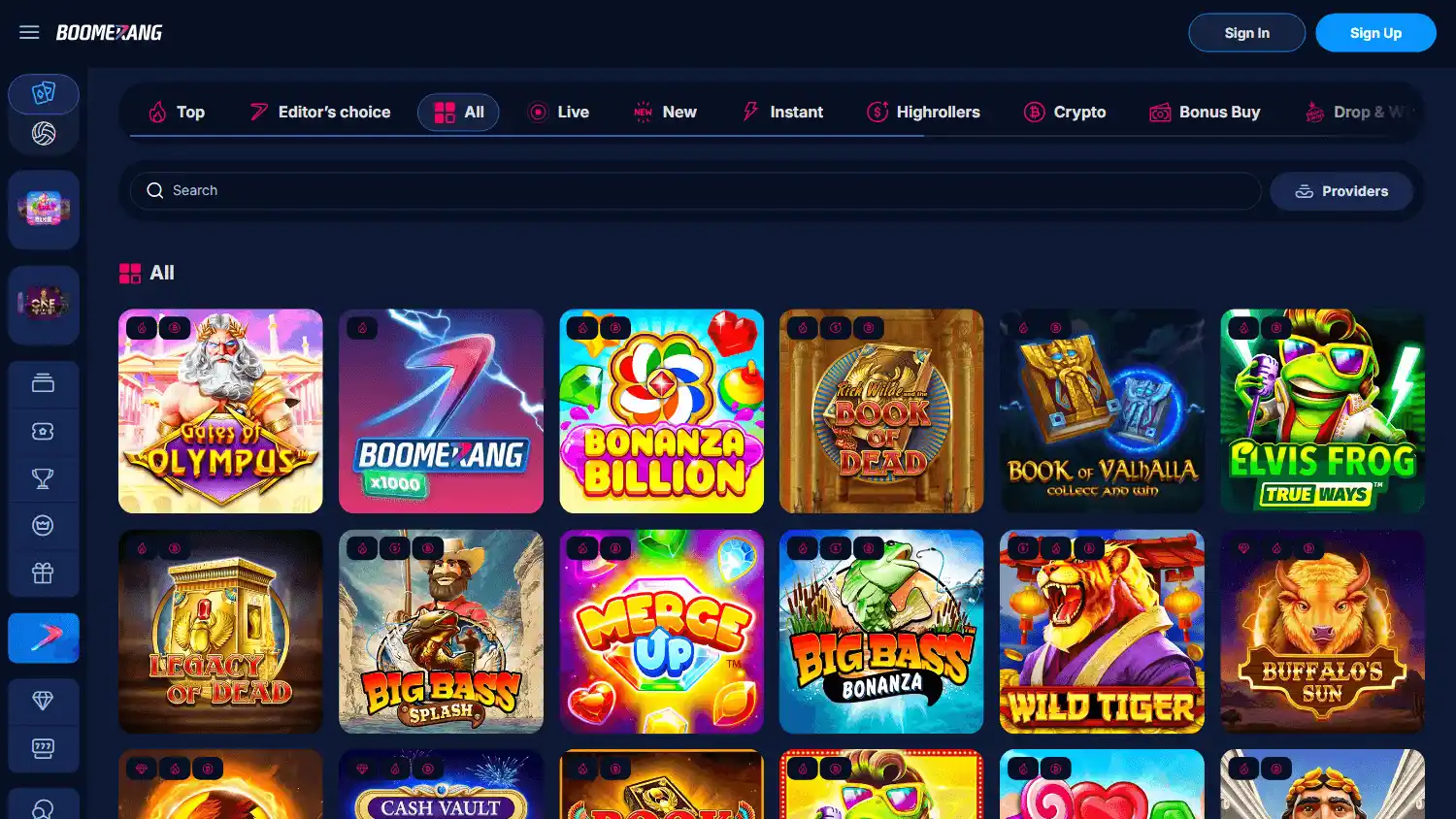 Boomerang-Bet.io Casino screenshot 2