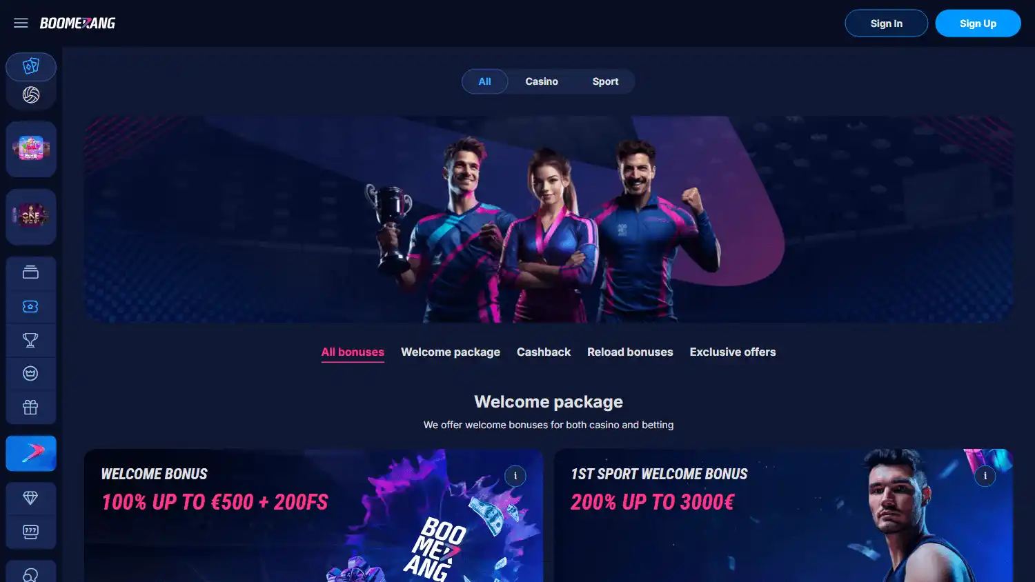 Boomerang-Bet.io Casino screenshot 3