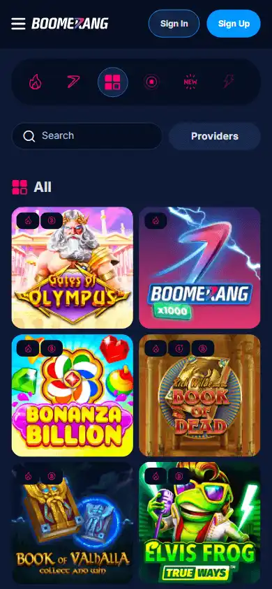 Boomerang-Bet.io Casino screenshot 5