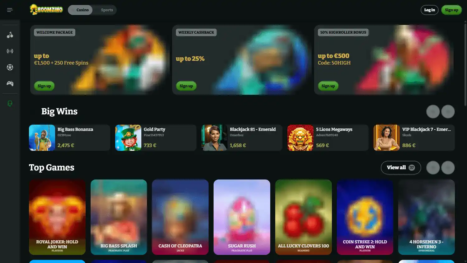 Boomzino Casino screenshot 3