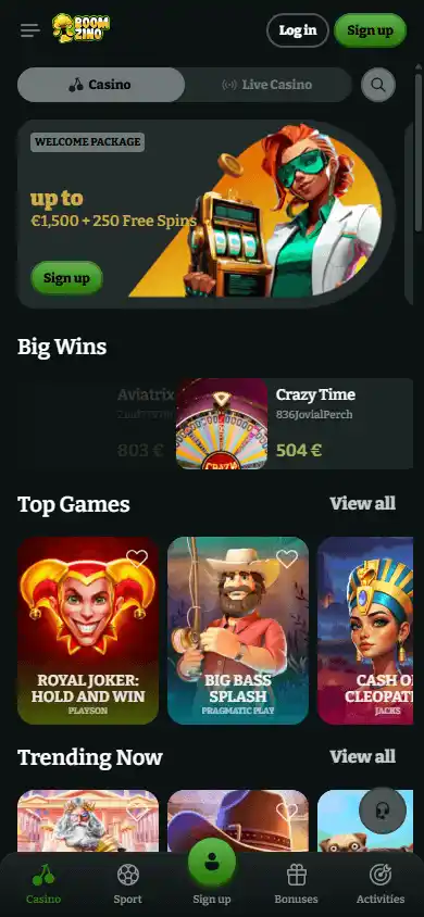 Boomzino Casino screenshot 6