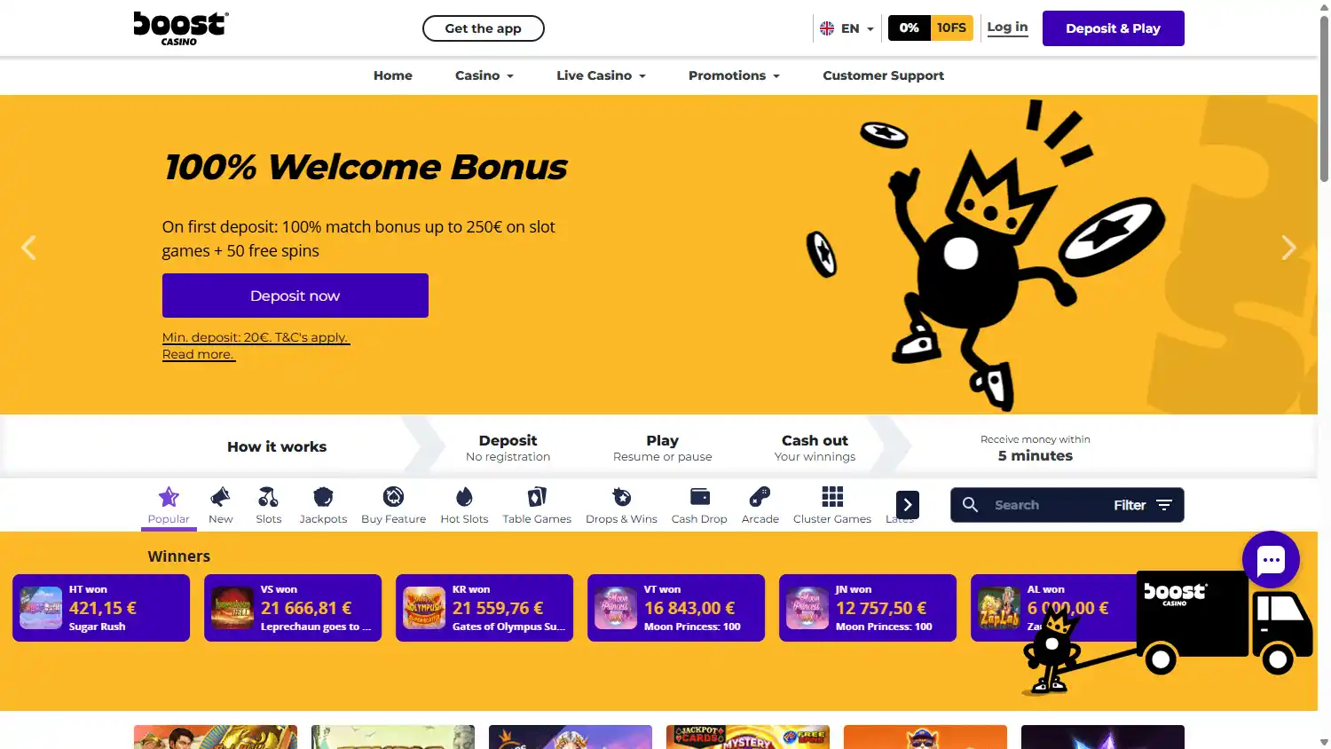 Boost Casino screenshot 1