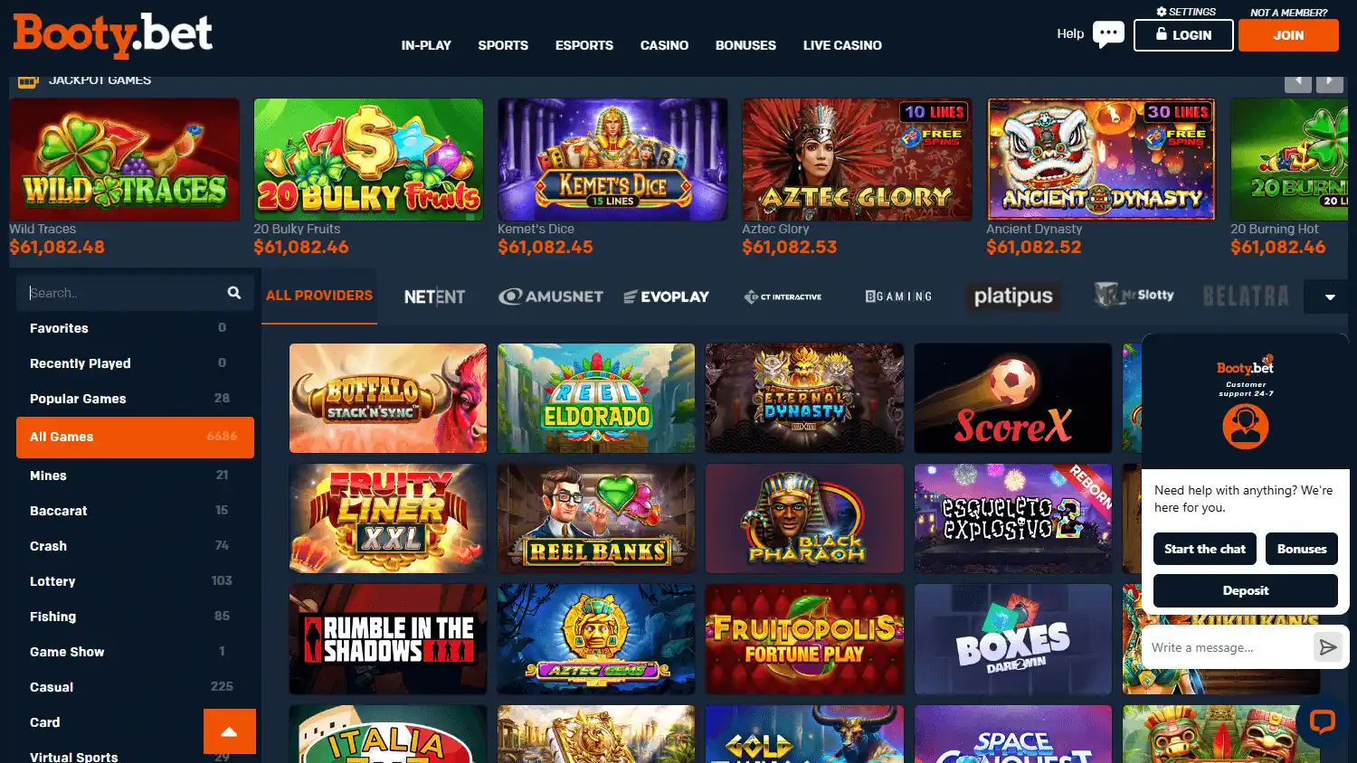 Booty.bet Casino screenshot 2