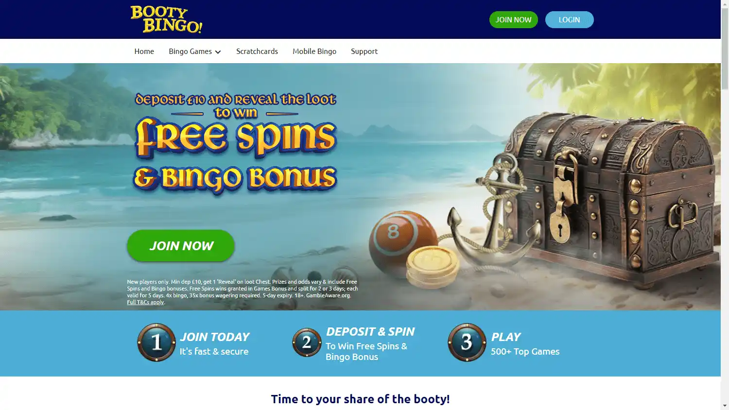 Booty Bingo Casino screenshot 1