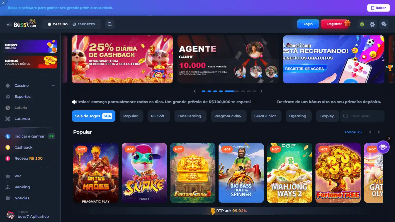 Boss7 Casino screenshot 1