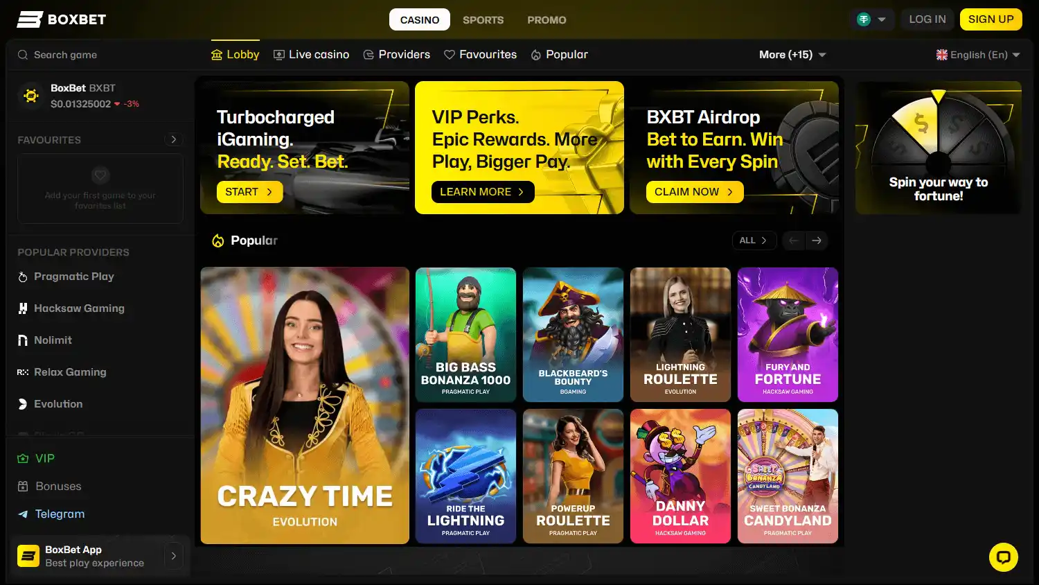 BoxBet.io Casino screenshot 1