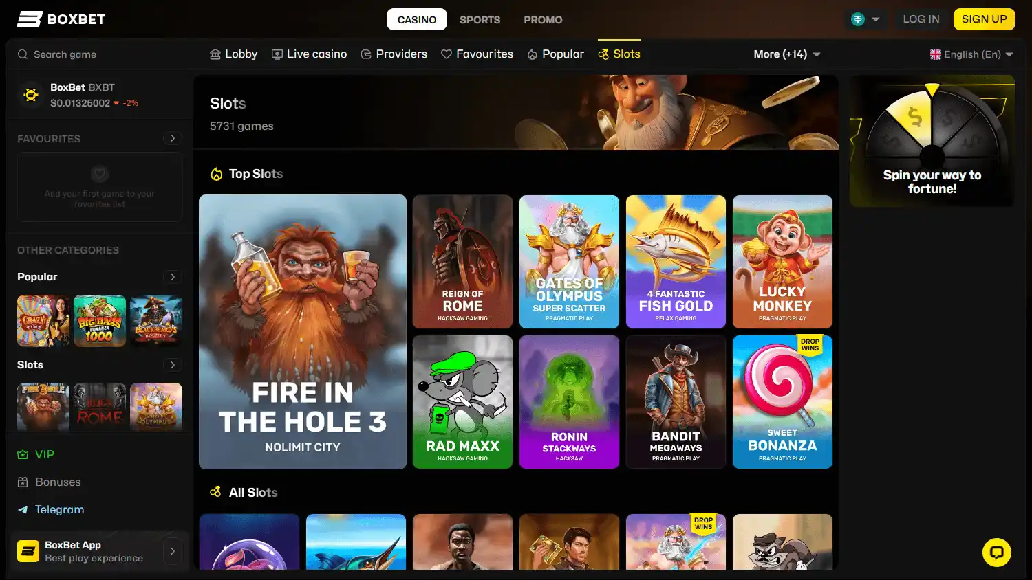 BoxBet.io Casino screenshot 2