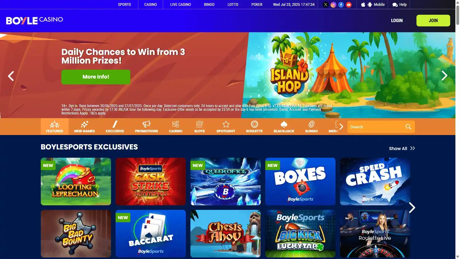 BOYLE Casino screenshot 1