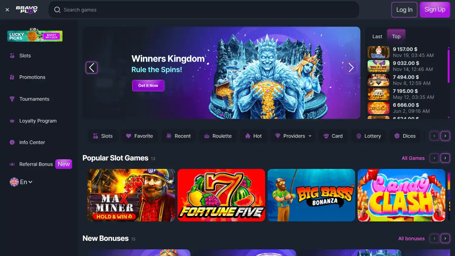 Bravo Play Casino screenshot 1