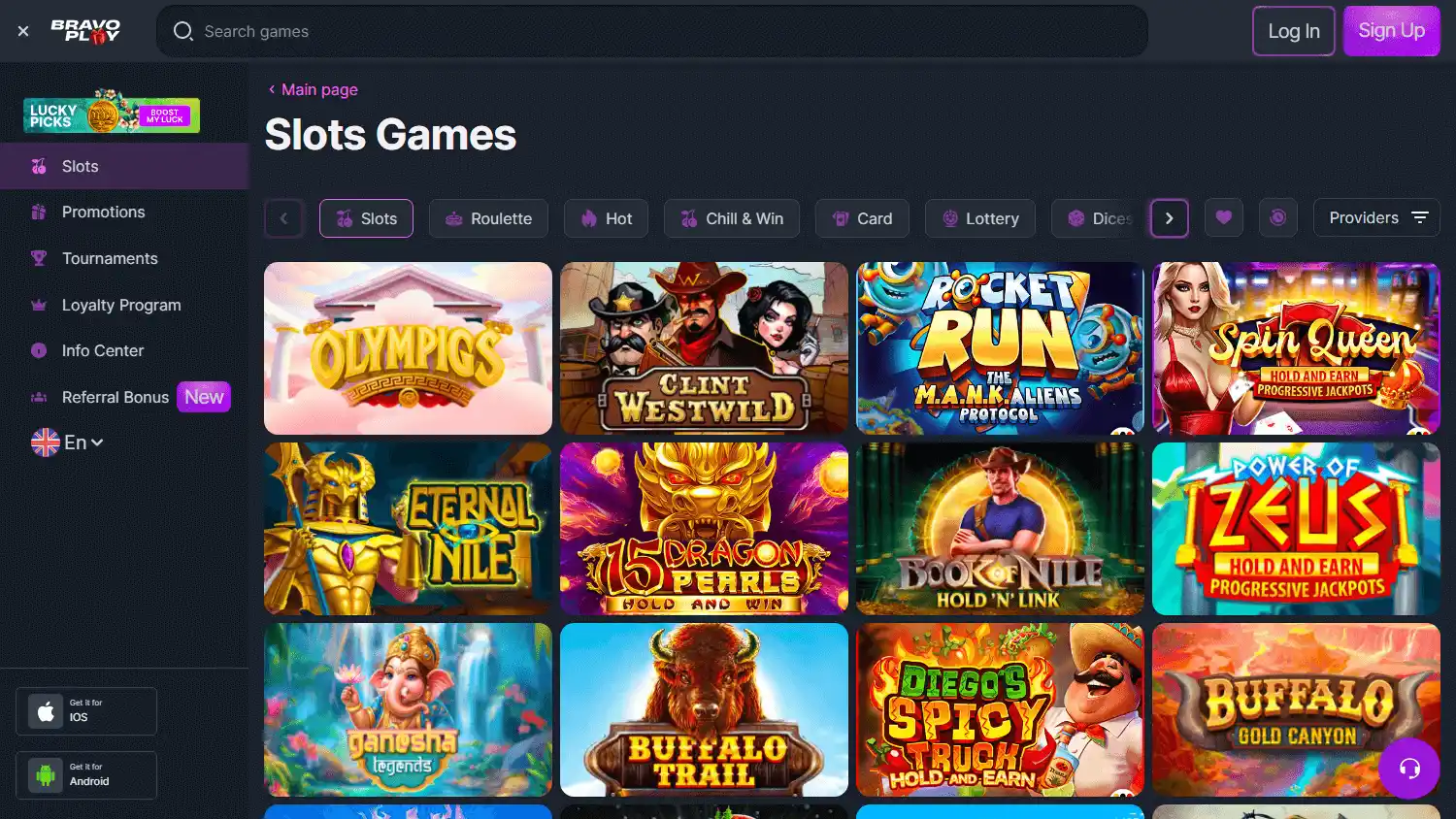 Bravo Play Casino screenshot 2