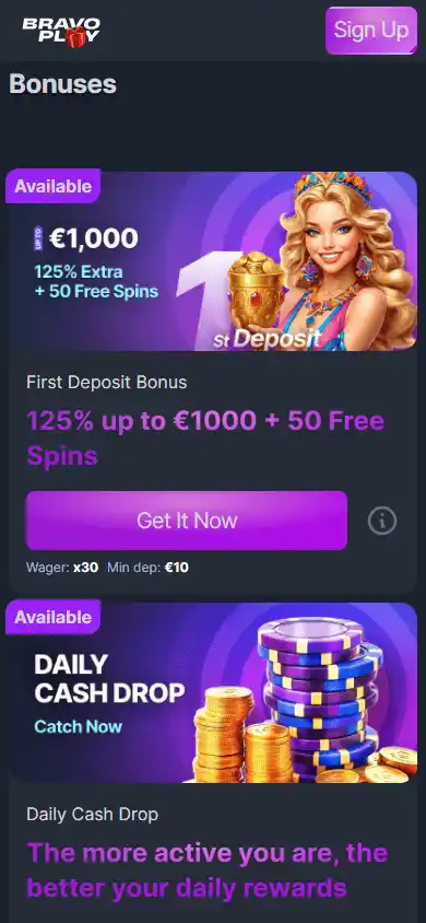 Bravo Play Casino screenshot 6