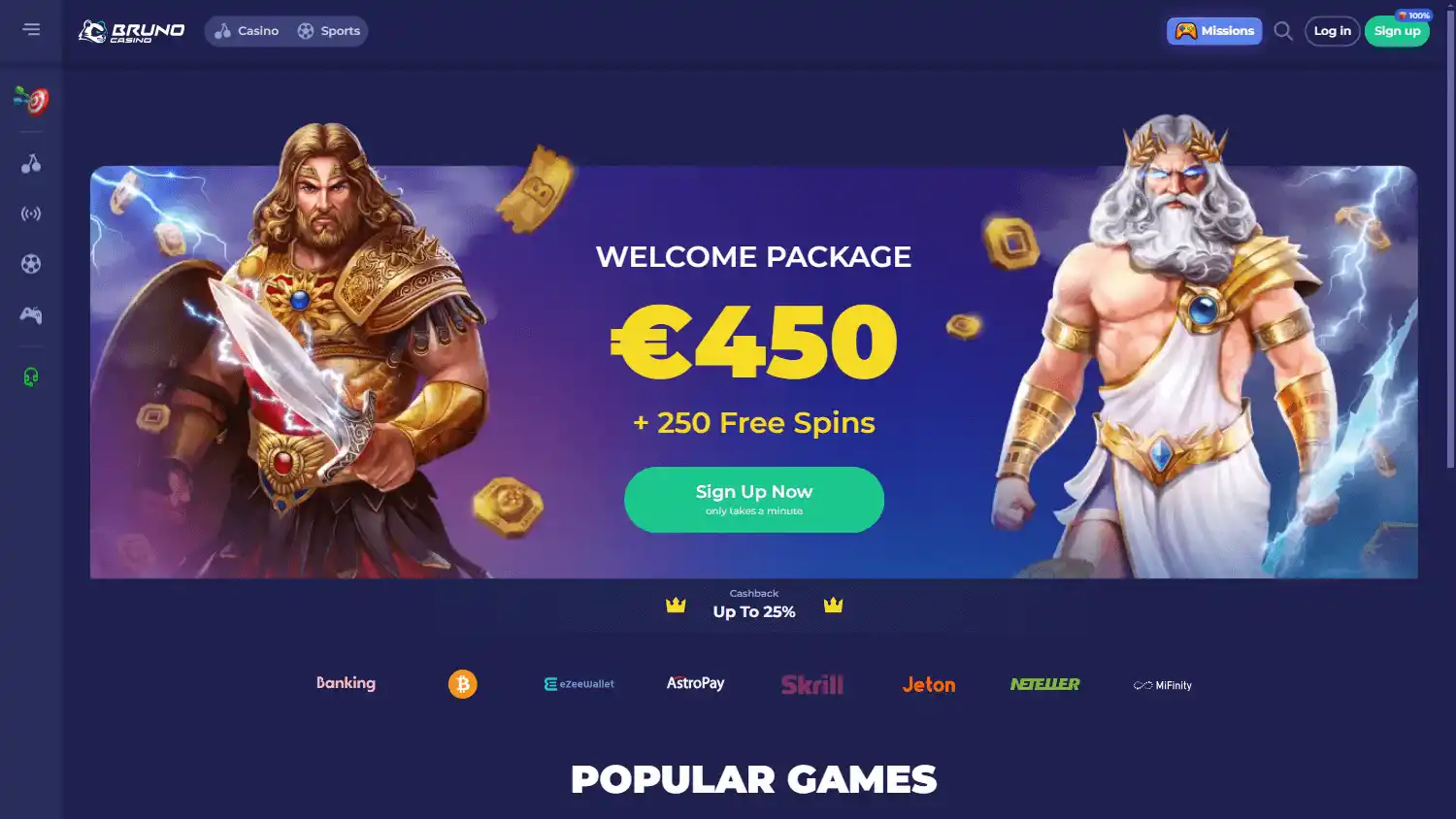 Bruno Casino screenshot 1