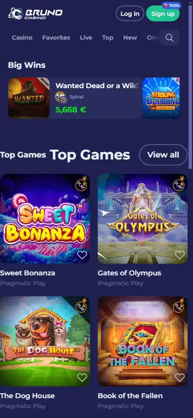 Bruno Casino screenshot 5
