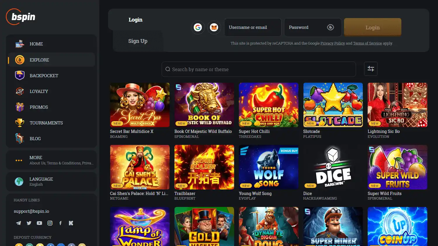 Bspin.io Casino screenshot 2