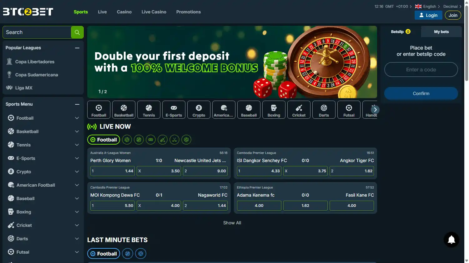 Btc2Bet Casino screenshot 1