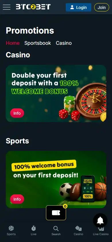 Btc2Bet Casino screenshot 6