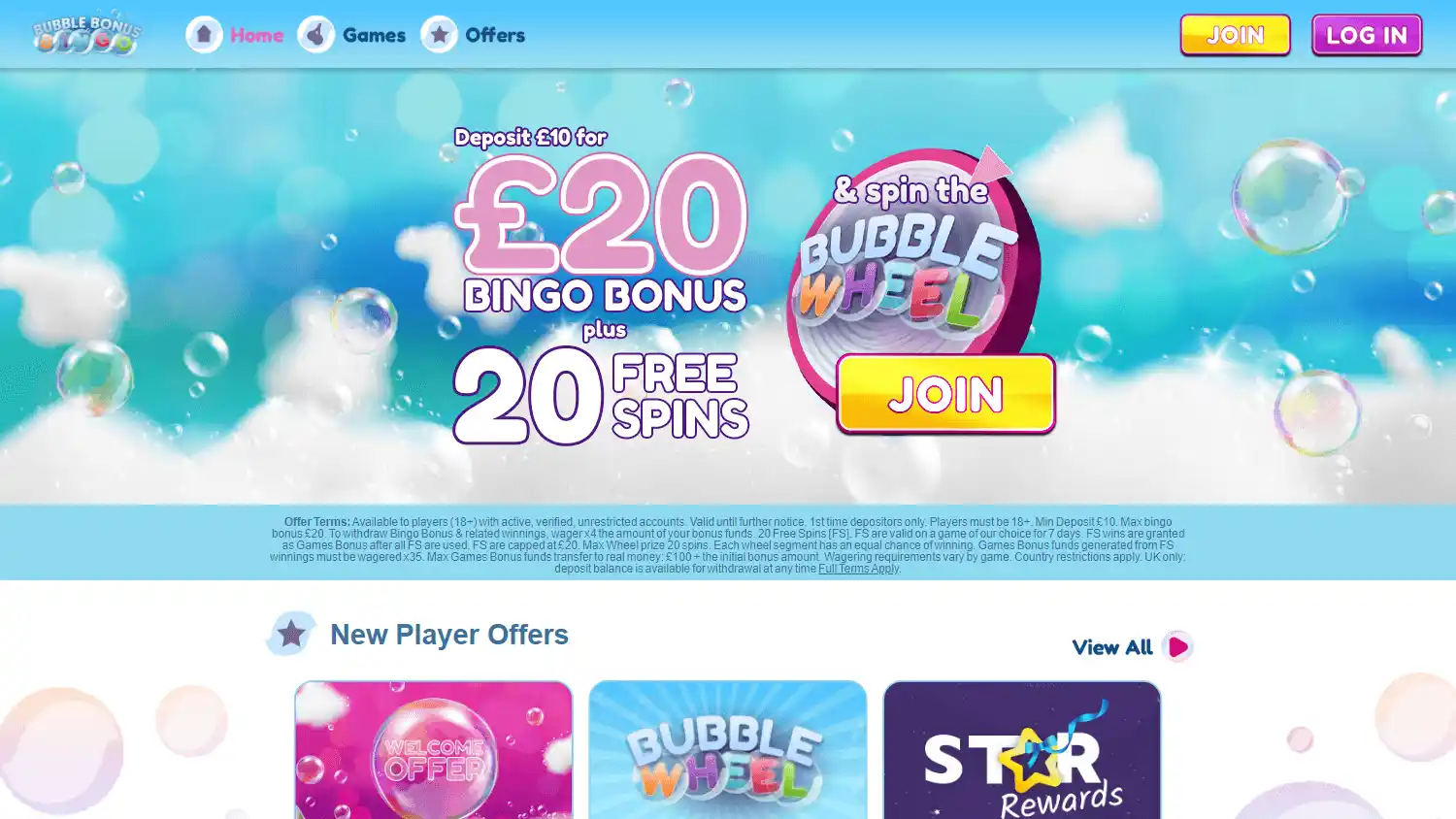 Bubble Bonus Bingo Casino screenshot 1