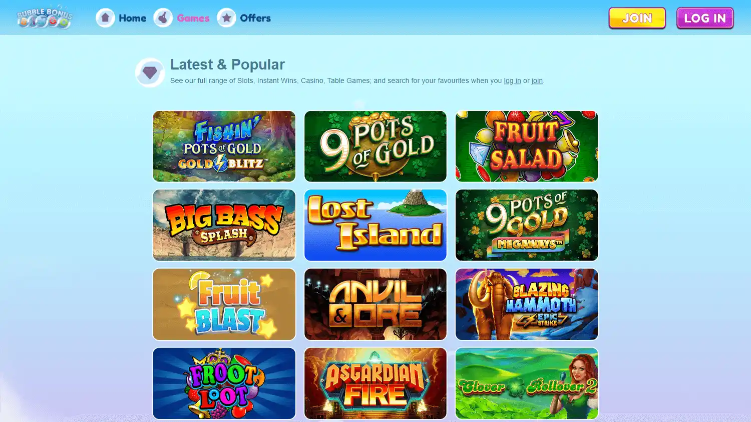 Bubble Bonus Bingo Casino screenshot 2