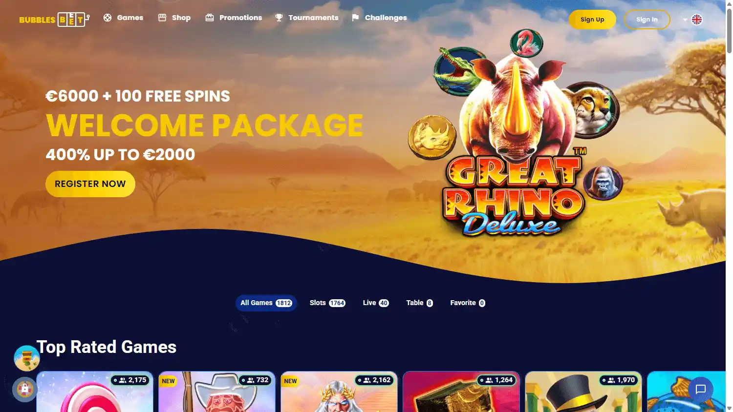 Bubbles Bet Casino screenshot 1