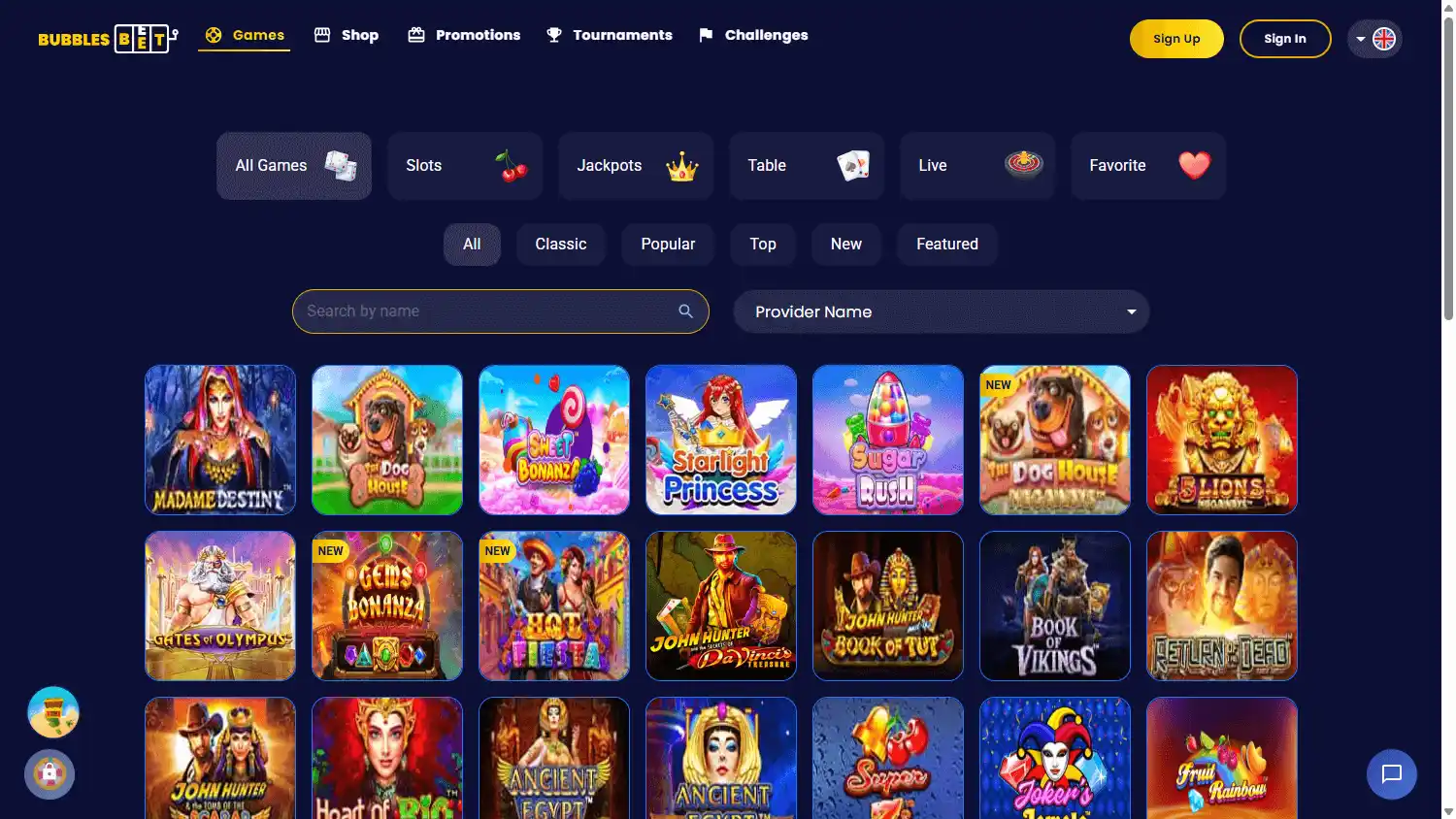 Bubbles Bet Casino screenshot 2