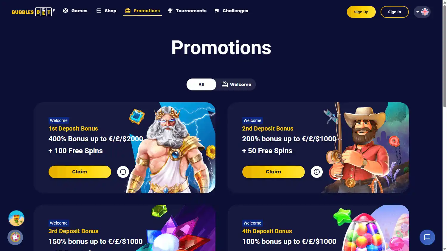 Bubbles Bet Casino screenshot 3