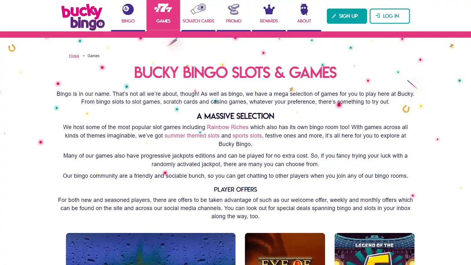 Bucky Bingo Casino screenshot 2