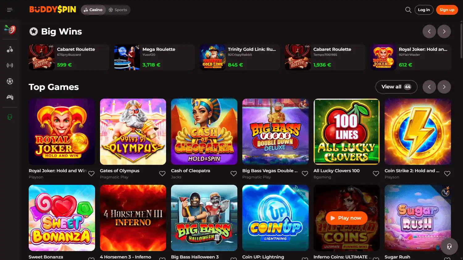 Buddyspin Casino screenshot 1