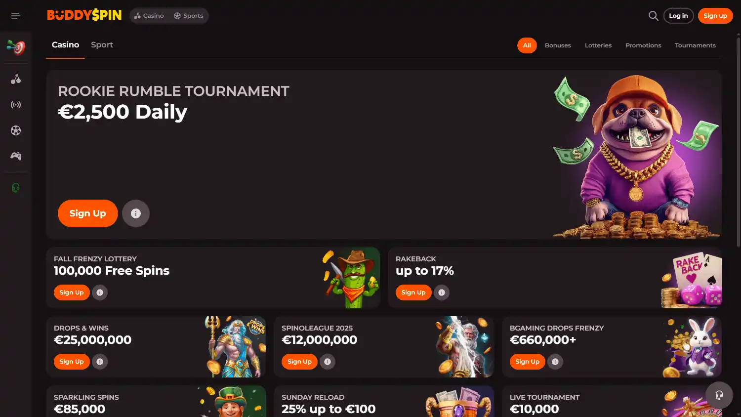 Buddyspin Casino screenshot 2