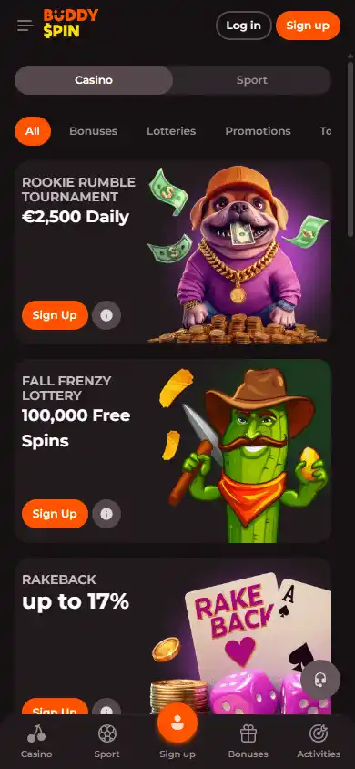 Buddyspin Casino screenshot 5