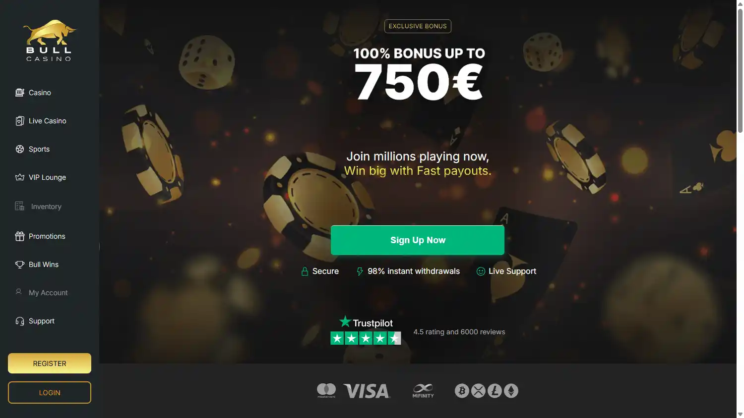 Bull Casino screenshot 1