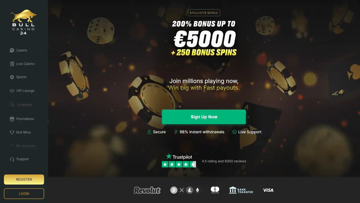 Bull Casino 24 screenshot 1