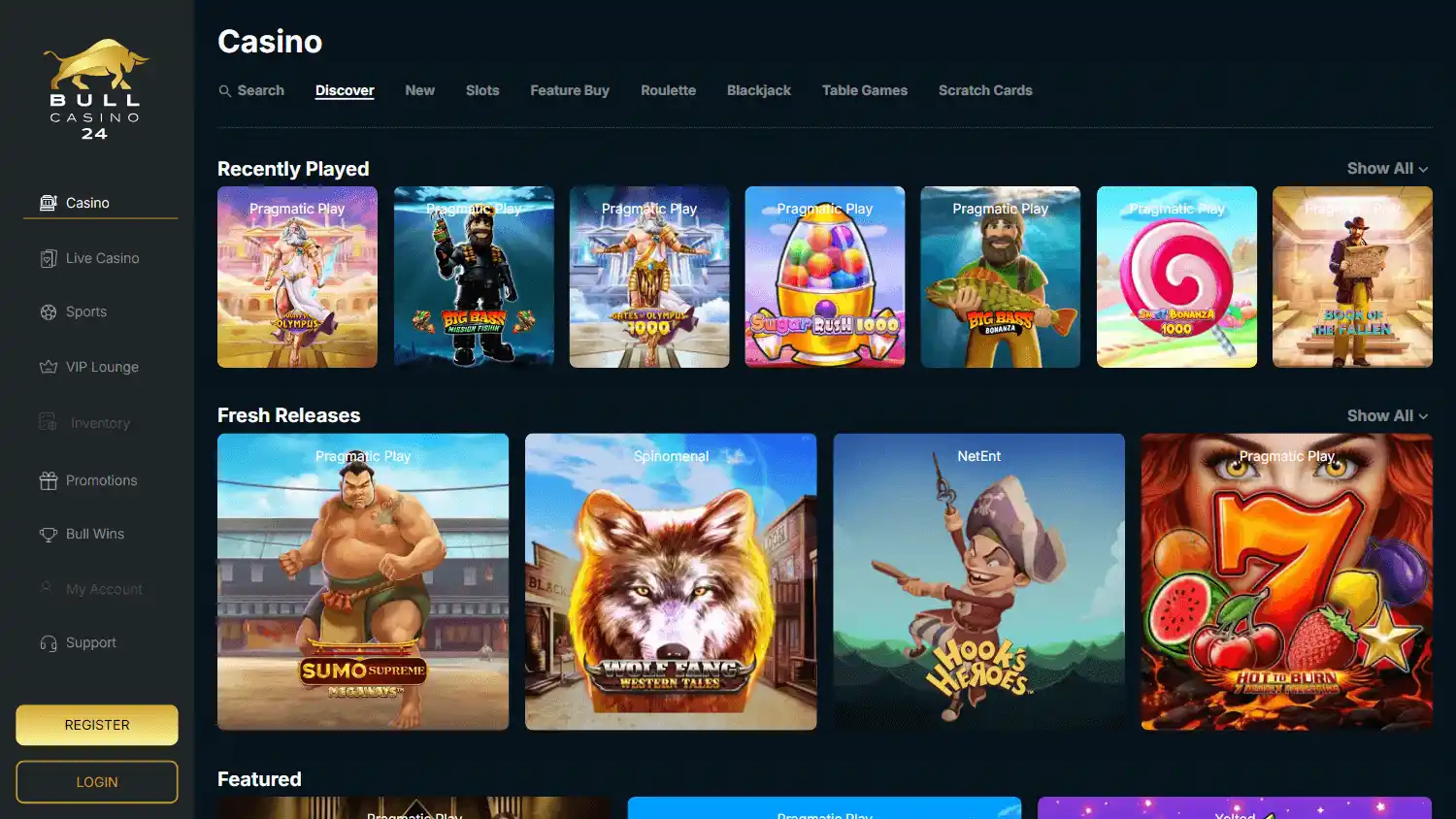 Bull Casino 24 screenshot 2