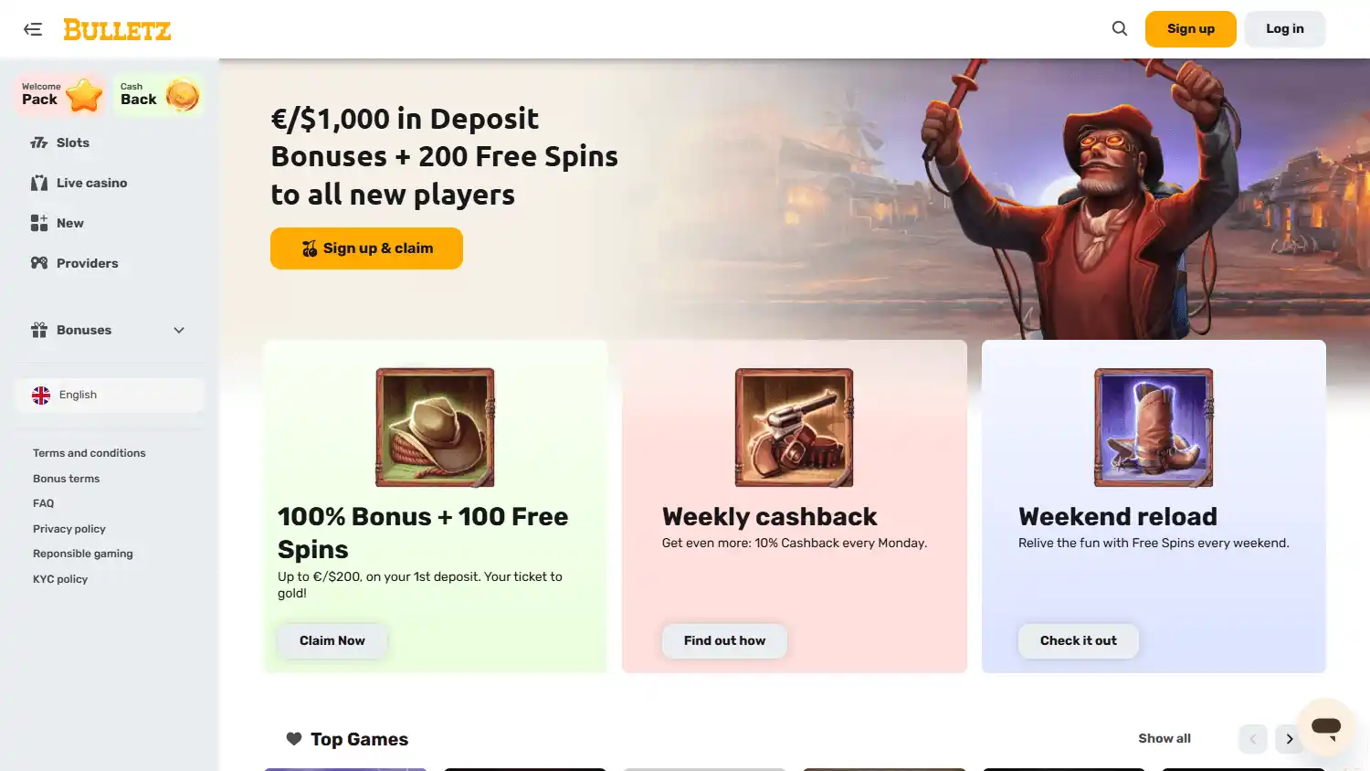 Bulletz Casino screenshot 1
