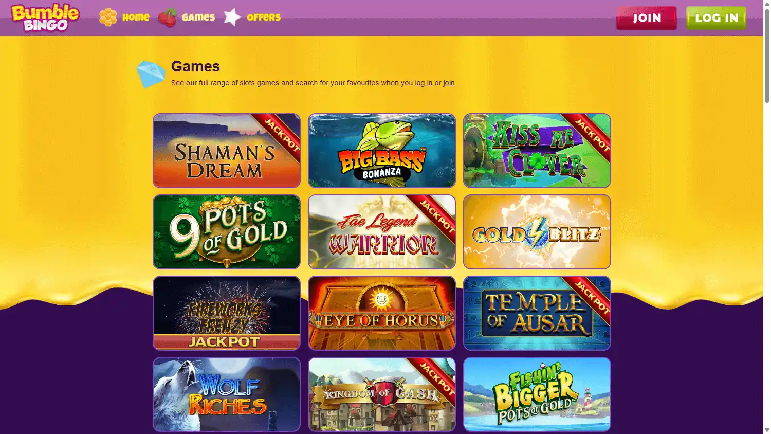 Bumble Bingo Casino screenshot 2